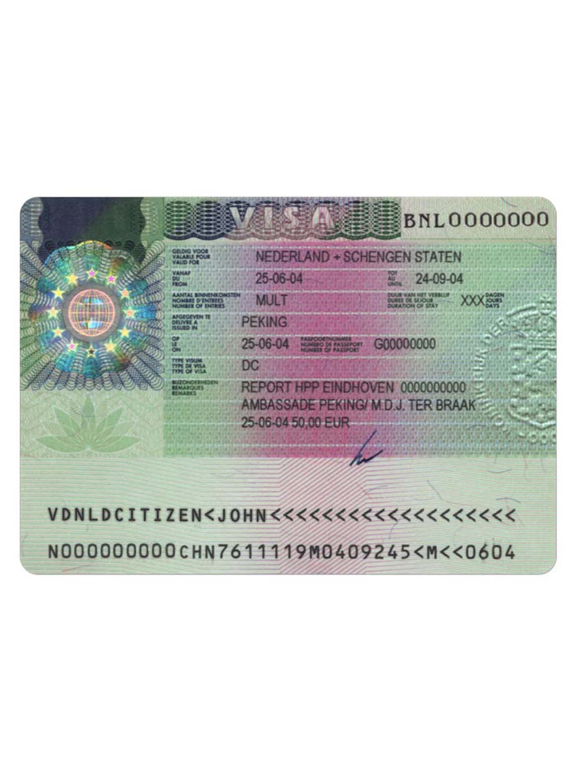 Netherlands travel visa PSD download template